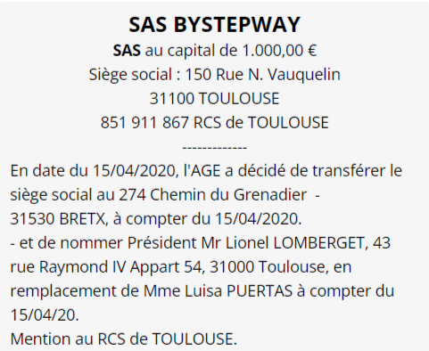 exemple annonce legale toulouse 3