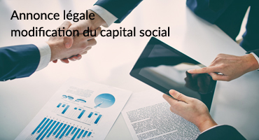 mod&egrave;le annonce legale modification capital social