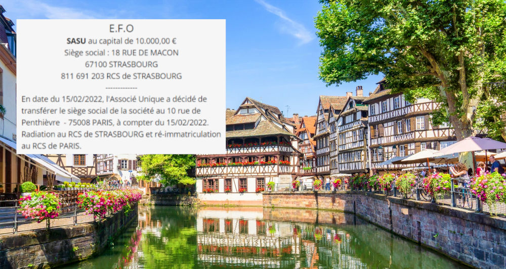 Annonce légale Strasbourg