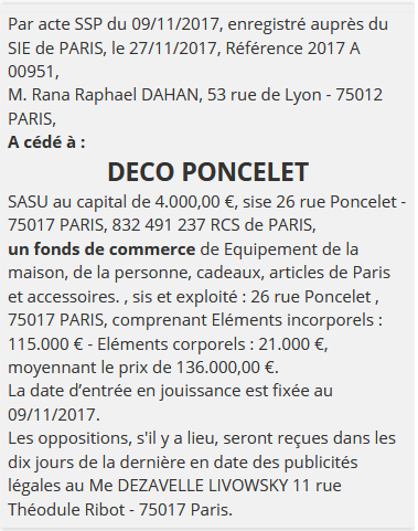 exemple annonce legale cession de fonds de commerce 1