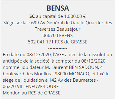 exemple annonce legale dissolution soci&eacute;t&eacute; 1
