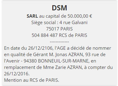 exemple annonce legale changement de gerant 1