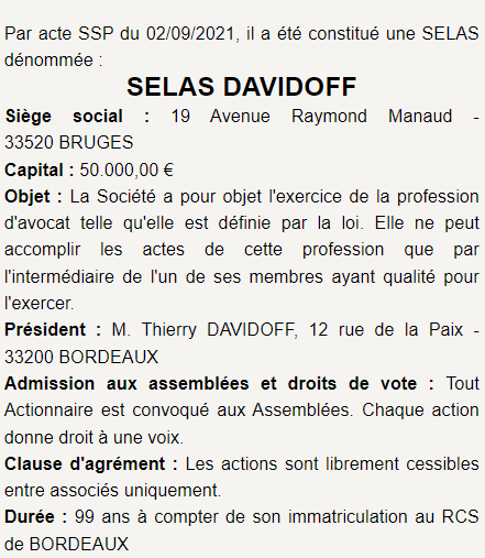 exemple annonce legale creation selas 2