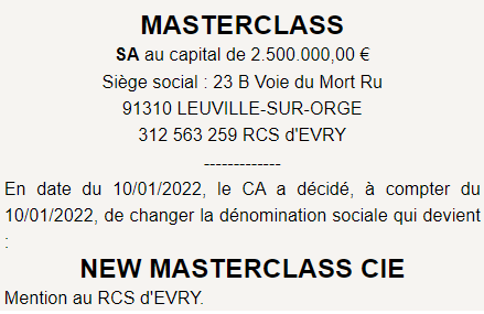 exemple annonce legale changement de la d&eacute;nomination sociale 4