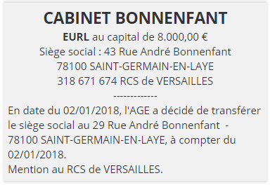 exemple annonce legale transfert si&egrave;ge social 2